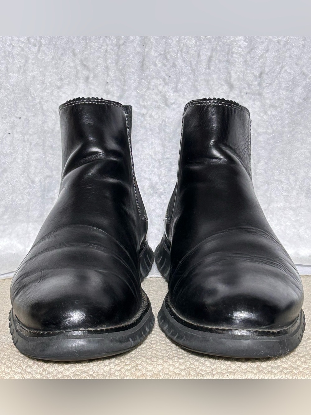 Cole Haan Mens Black Leather Zerogrand Waterproof Chelsea Pull On Boots SZ 11M - Picture 3 of 11